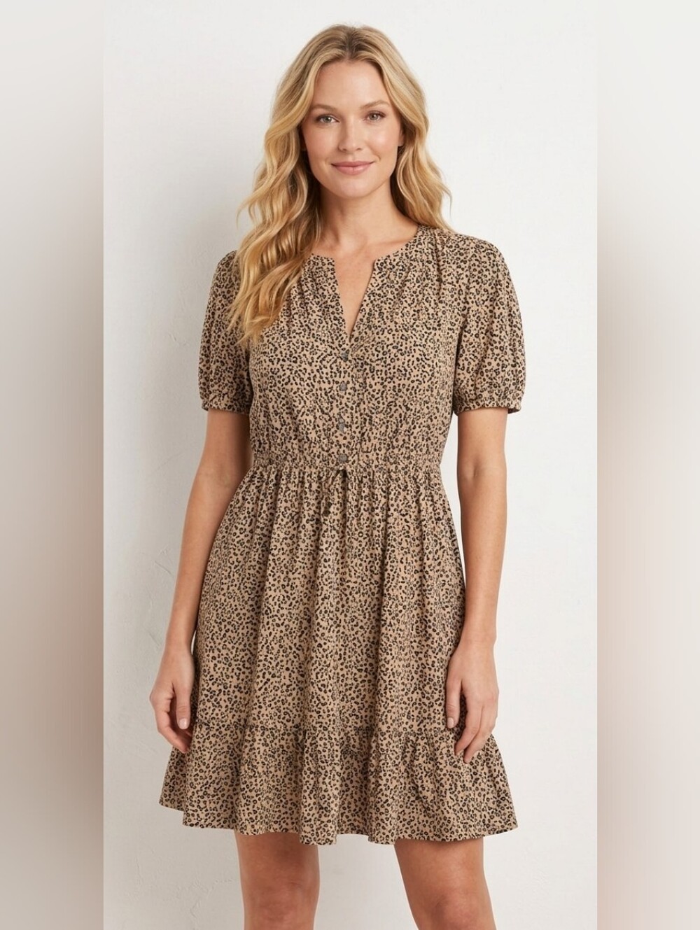 Vineyard Vines Falling for Leopard Animal Print Dress | Size M